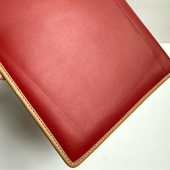 Rawlings Red Leather Padfolio Folder with Baseball Stitch - Picture 11 of 11